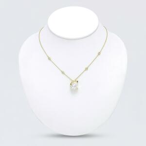 Gold Toned Letters Necklace -C image 0