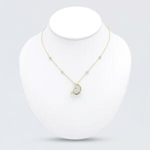 Gold Toned Letters Necklace -D image 0