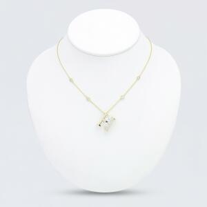 Gold Toned Letters Necklace -H image 0