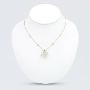 Gold Toned Letters Necklace -N image 0