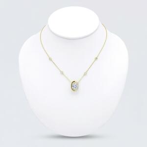 Gold Toned Letters Necklace -O image 0