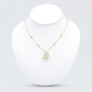 Gold Toned Letters Necklace -R image 0