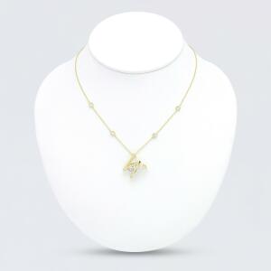 Gold Toned Letters Necklace -W image 0