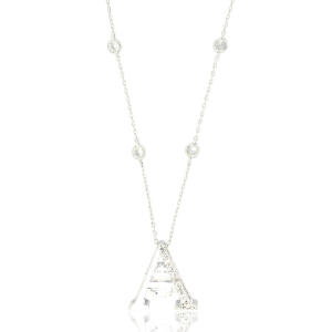 Silver Toned Letters Necklace -A image 0