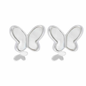 Off-white Silver Butterfly Necklace   image 1