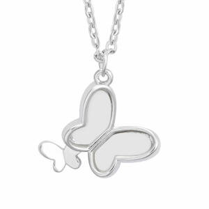 Off-white Silver Butterfly Necklace   image 2
