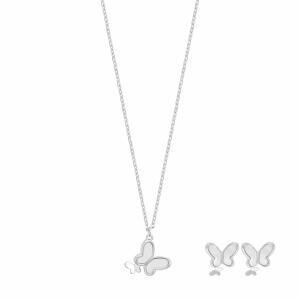Off-white Silver Butterfly Necklace   image 0