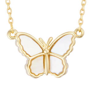 Off-white Gold Butterfly Necklace image 2
