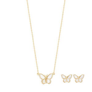 Off-white Gold Butterfly Necklace image 0