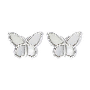 Off-white Silver Butterfly Necklace image 1