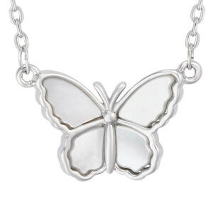 Off-white Silver Butterfly Necklace image 2