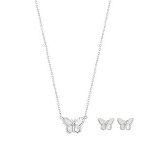 Off-white Silver Butterfly Necklace image 0