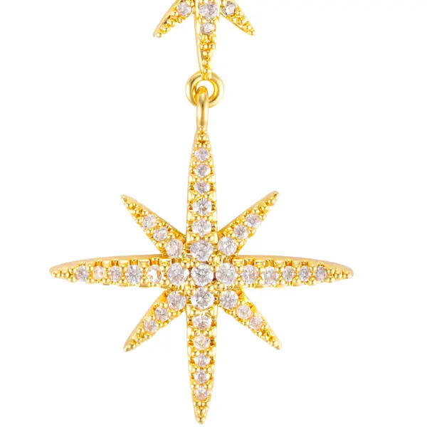 Necklace with a two-star studded design image 2