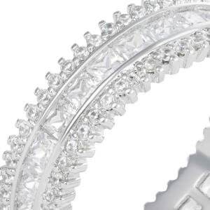 Silver Toned Princess Wedding Ring image 1