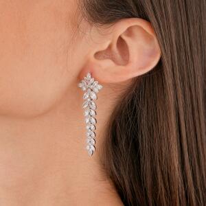 Crystal Necklace Set-Silver/White image 6