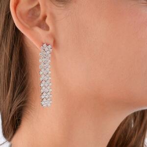 Zircon Necklace Set-Silver/White image 4