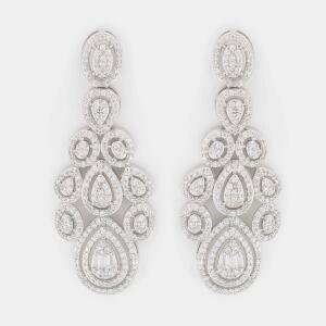 Silver Toned Pear Necklace Set image 5