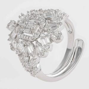 Silver Toned Asscher Necklace Set image 3