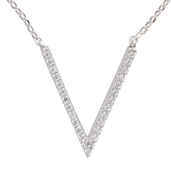 Double-Layer V Pendant Necklace image 2