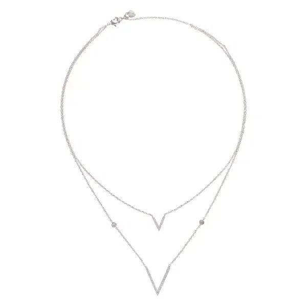Double-Layer V Pendant Necklace image 0