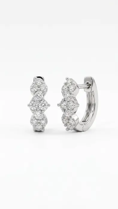 Serpentine Diamond Huggie Earrings image 0