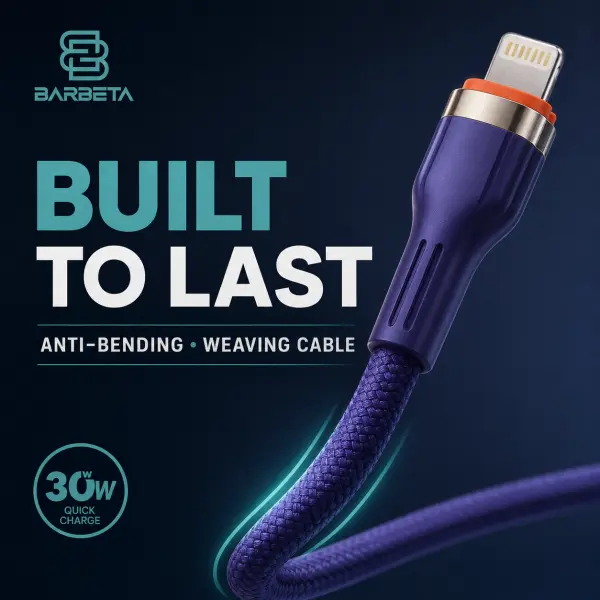 وايرC إلىLightning قوة 30W | كفاله سنه على الكسر او القطع تبديل مرا واحده وكفاله سنتين على العيوب المصنعيه image 1