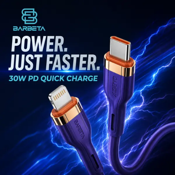 وايرC إلىLightning قوة 30W | كفاله سنه على الكسر او القطع تبديل مرا واحده وكفاله سنتين على العيوب المصنعيه image 3