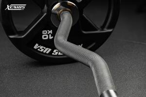 Gym EZ-Bar  Black QPQ (shaft) + Chromed (Sleeves) Olympic CURL Bar image 11
