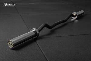 Gym EZ-Bar  Black QPQ (shaft) + Chromed (Sleeves) Olympic CURL Bar image 0