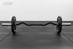 Gym EZ-Bar  Black QPQ (shaft) + Chromed (Sleeves) Olympic CURL Bar image 2