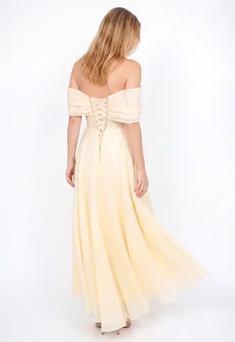 Draped Off-Shoulder Midi Dress image 6