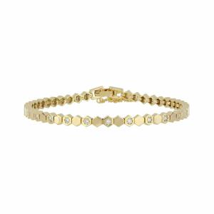 Tennis Bracelet - UB-107 Gold/White image 0