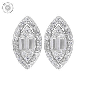 Alvira Earrings -Silver/White image 0