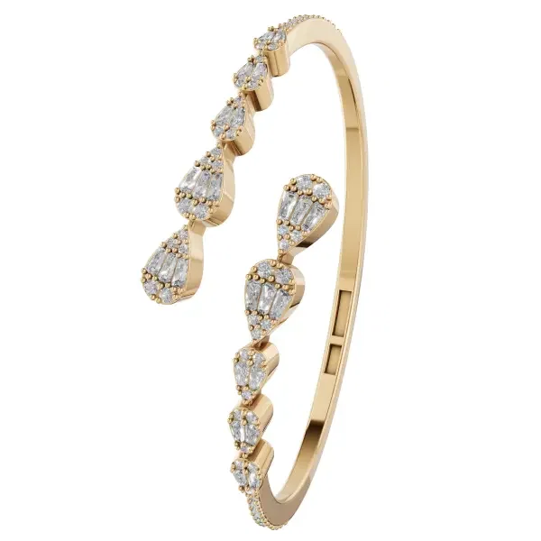 Crystal Pear Gold Bangle image 0