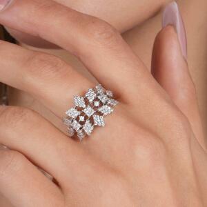 Silver Toned Flora Ring image 0