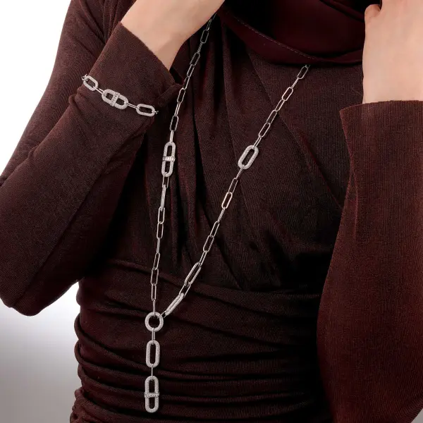 عقد - فضي ابيض - 0 image 6