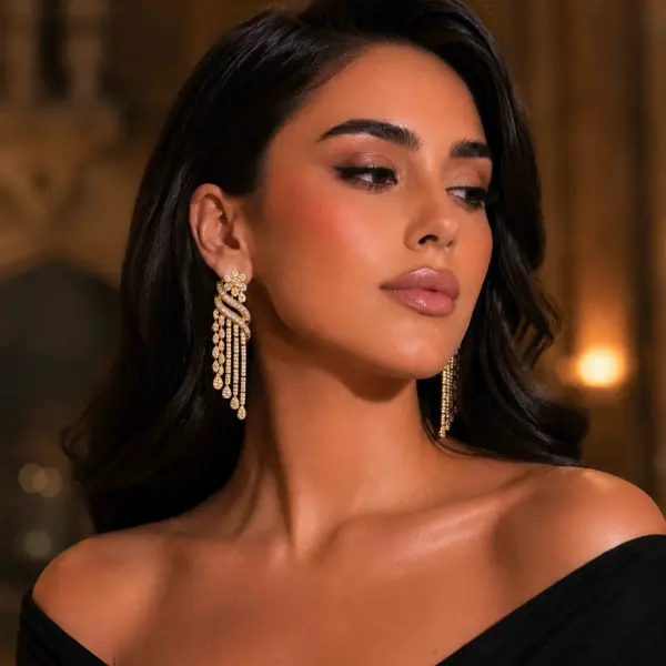 حلق - ذهبي ابيض - 0 image 1