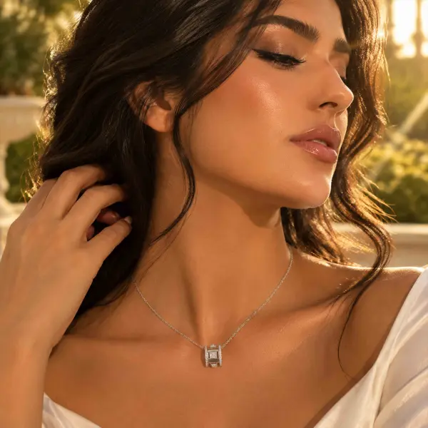 عقد - فضي ابيض - 0 image 0