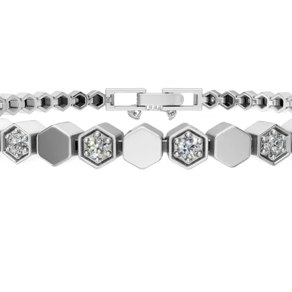 Tennis Bracelet - UB-107 Silver/White image 1