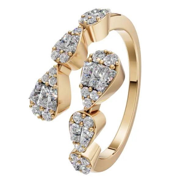 Crystal Pear Gold Ring image 0