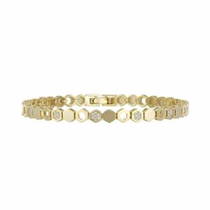 Tennis Bracelet - UB-158 Gold/White image 0