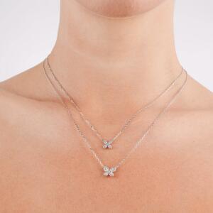 butterfly 925K Silver Necklace image 0