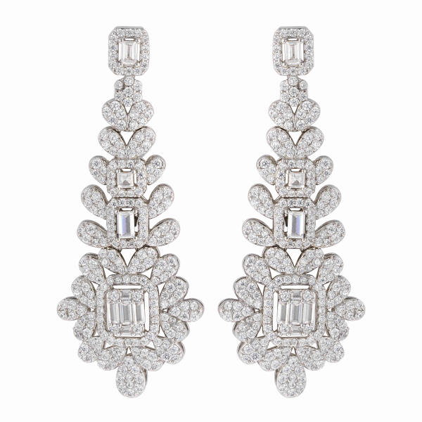 V-Shaped Zircon Silver Set image 6