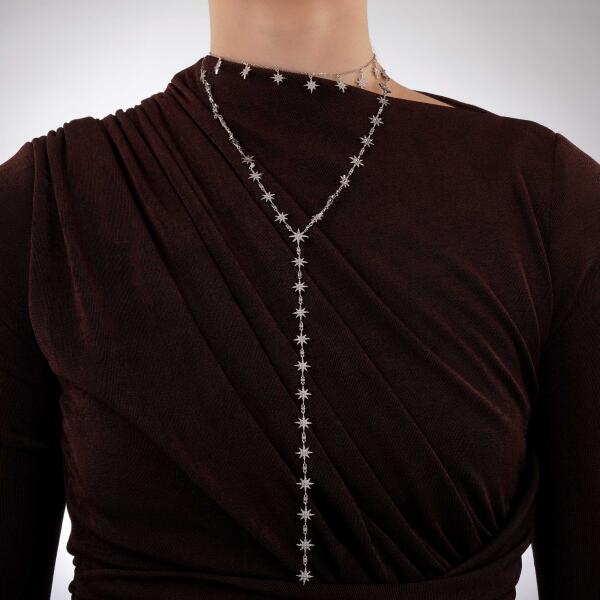 Cascading Zircon Star Necklace image 0