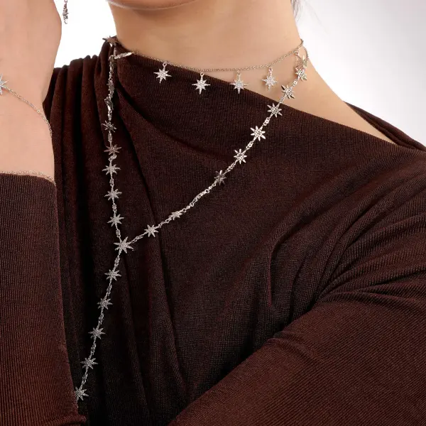 Cascading Zircon Star Necklace image 1