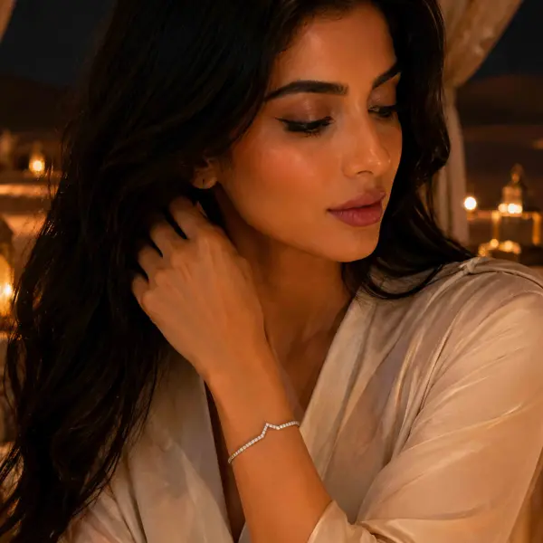 سوار تنس V فضة استرليني image 0