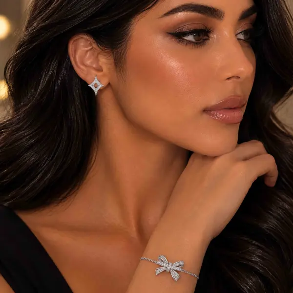 إسوارة فضة ناعمة بتصميم فيونكة image 0