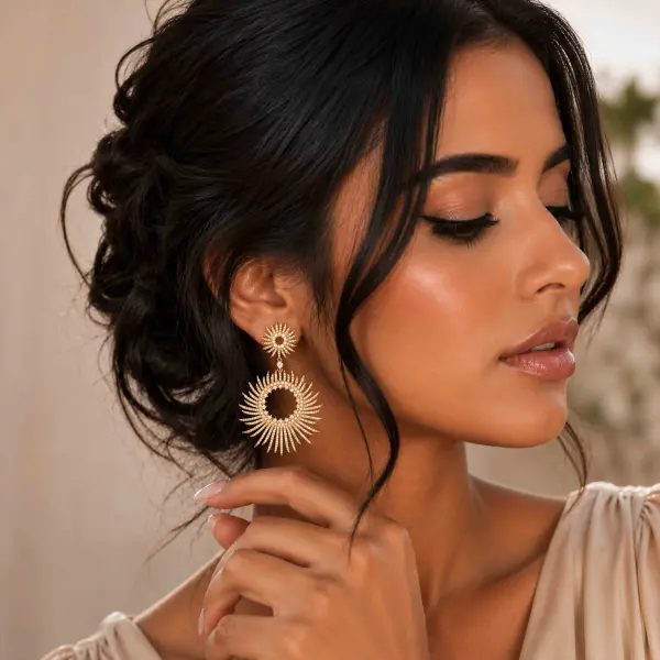 حلق - ذهبي ابيض - 0 image 0