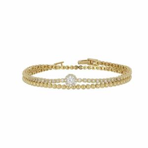 Tennis Bracelet - UB-099 Gold/White image 1