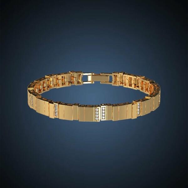 Gold Toned Tennis Bracelet image 1